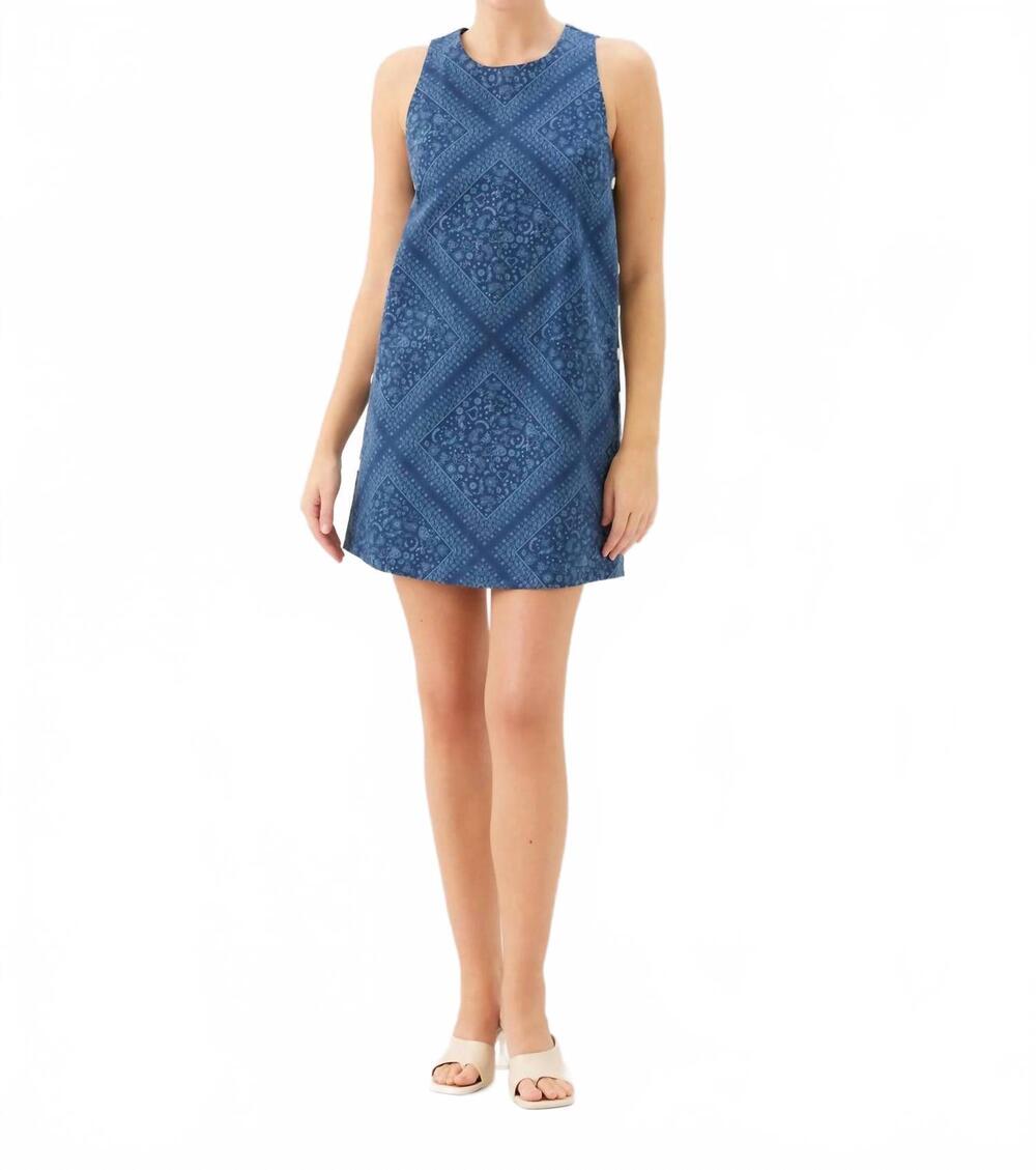 NEW FIFTEEN TWENTY women's clarice side button shift dress in print